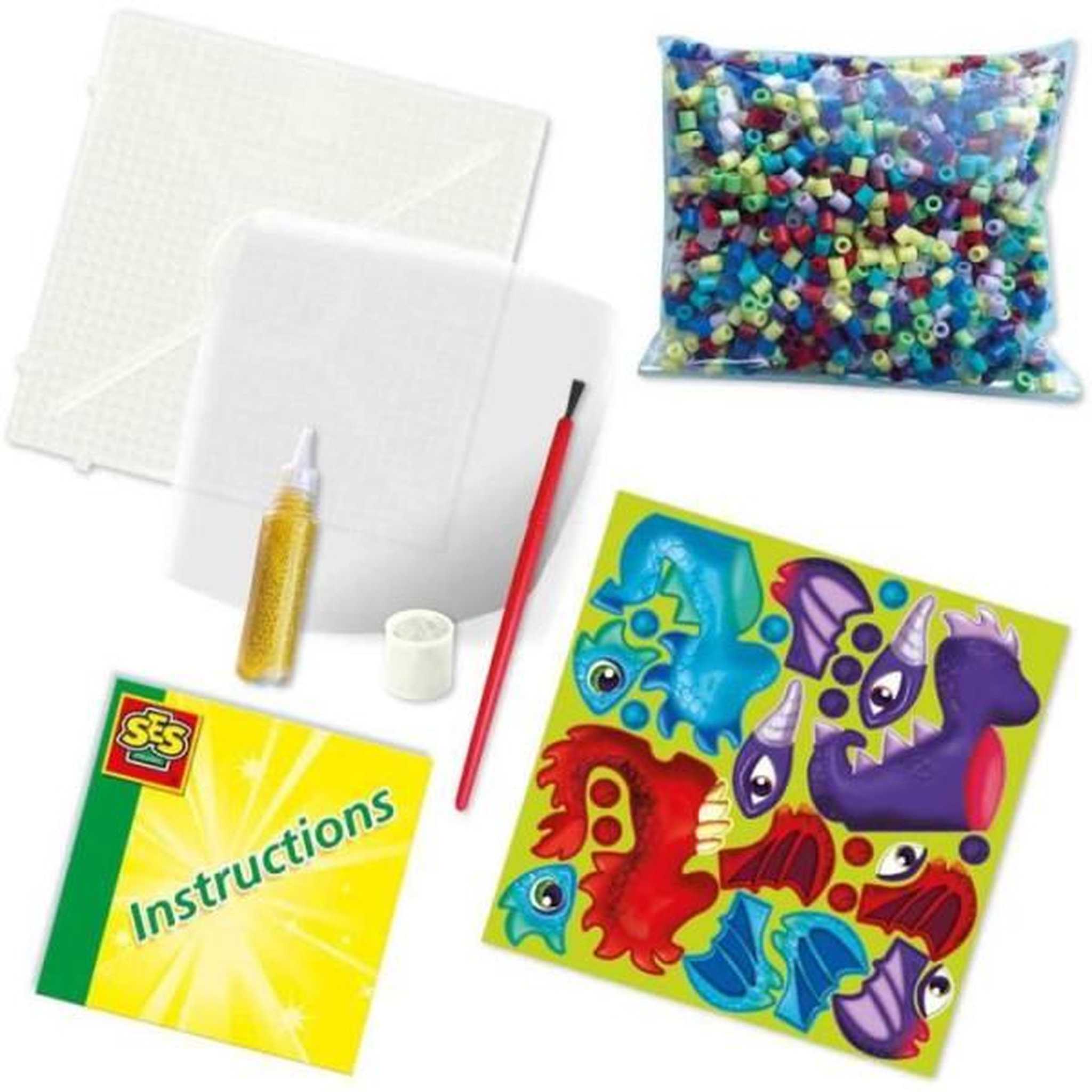 Voir la diapositive 5 : SES Creative Perles a repasser - Dragons - SES CREATIVE - Fabrique 3 types de dragons en 3D.