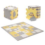 KINDERKRAFT Tapis en mousse 2 en 1 - tapis puzzle pour bébé. Coloris disponibles : Jaune