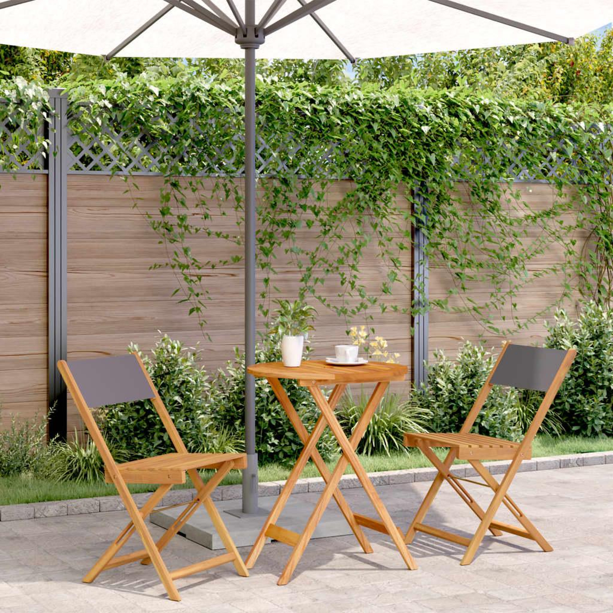 VIDAXL Ensemble de bistro 3 pcs anthracite tissu et bois massif