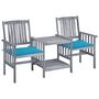 Voir la diapositive 1 : VIDAXL Chaises de jardin avec table a the et coussins Acacia solide