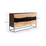 Voir la diapositive 4 : Rendez vous déco Buffet 3 portes en bois d'acacia et métal noir-Alabama