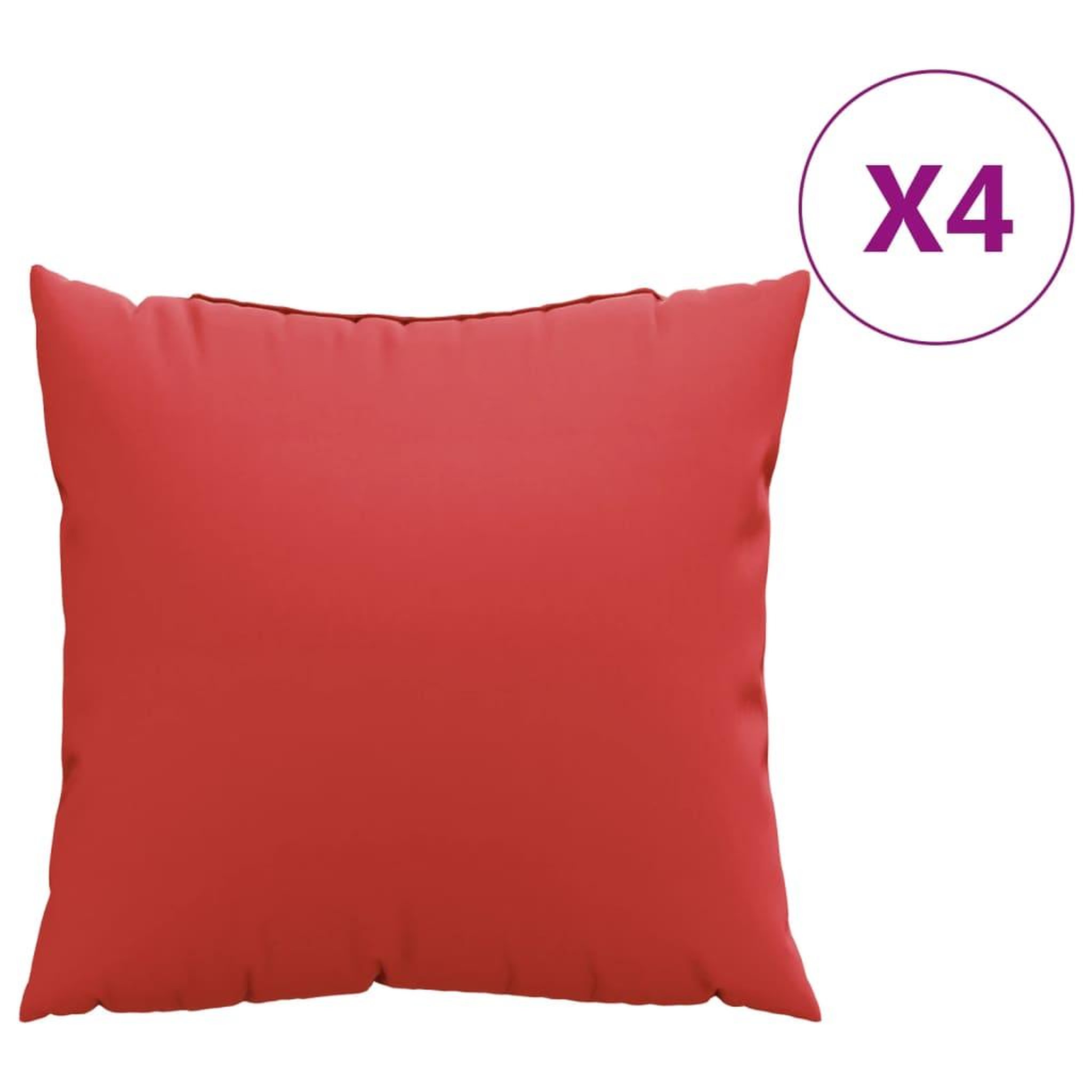 Voir la diapositive 2 : VIDAXL Coussins de canape lot de 4 rouge 50x50 cm tissu