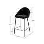 Voir la diapositive 4 : Rendez vous déco Lot de 2 chaises pour îlot central 65 cm en velours noir-Misty