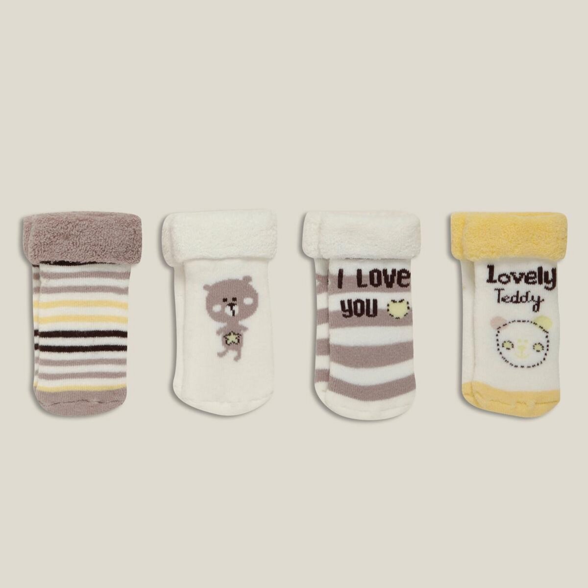 IN EXTENSO Lot de 4 paires de chaussettes naissance bouclette