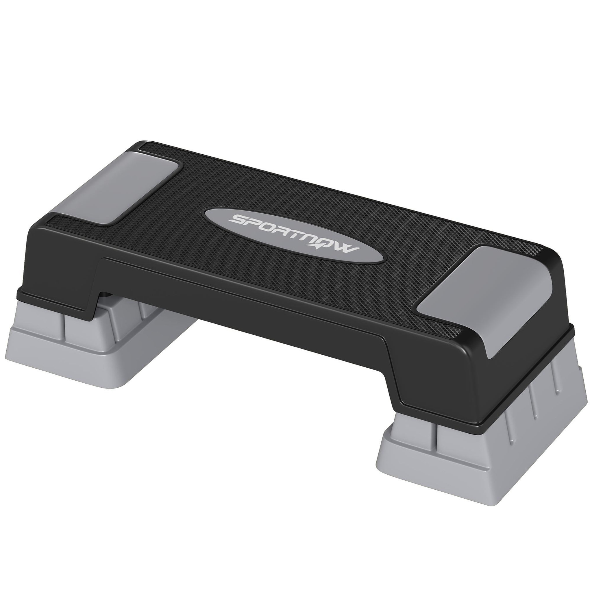 Voir la diapositive 5 : HOMCOM Step fitness aérobic hauteur réglable 3 niv. Surface antidérapante gris noir