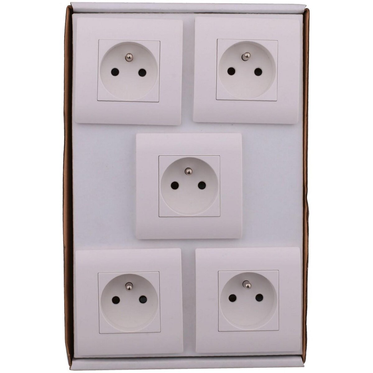 CENTRALE BRICO Lot de 5 prises avec terre Chantier, blanc