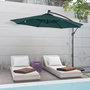 Voir la diapositive 2 : OUTSUNNY Parasol déporté octogonal parasol LED inclinable manivelle piètement acier dim. Ø 3 x 2,6H m vert