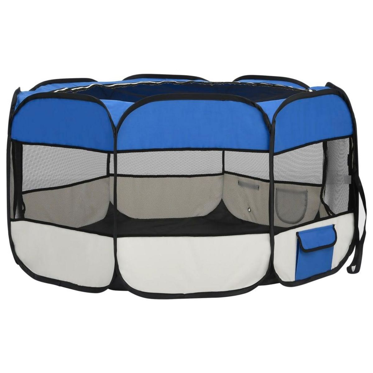 VIDAXL Parc pliable pour chien avec sac de transport Bleu 125x125x61cm