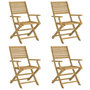 Voir la diapositive 2 : VIDAXL Chaises pliables de jardin lot de 4 bois massif d'acacia