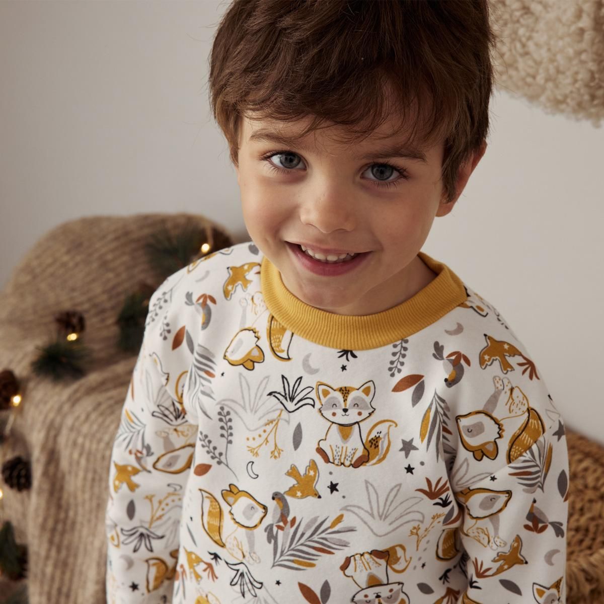 Petit Béguin Sweat-shirt bébé en molleton Petit Loup