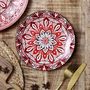Voir la diapositive 3 : Paris Prix Lot de 6 Assiettes Plates  Jaipur  19cm Rouge