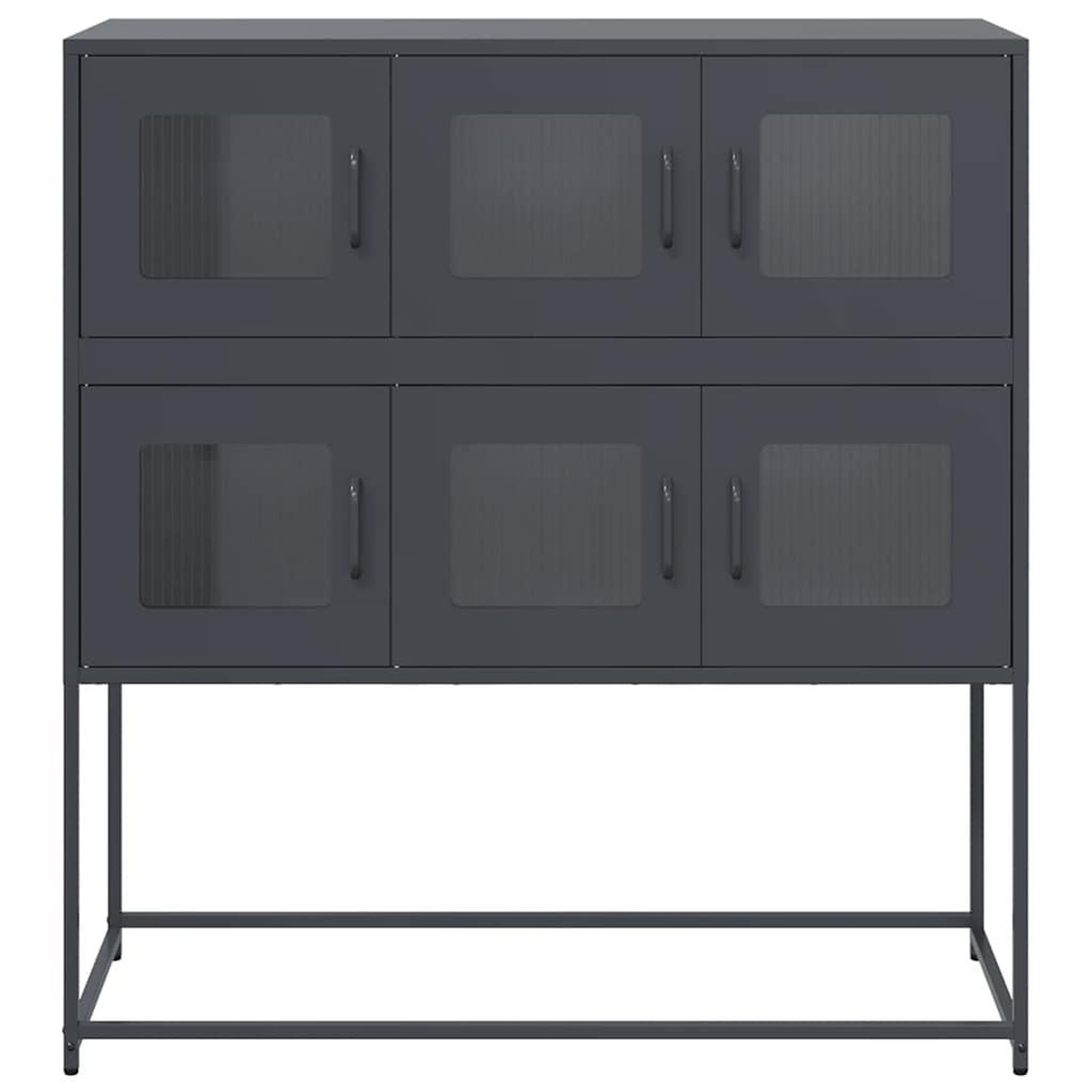 Voir la diapositive 5 : VIDAXL Buffet anthracite 100,5x39x107 cm acier lamine a froid