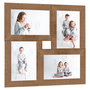 Voir la diapositive 1 : VIDAXL Collage de cadres photo pour photo de 4x(13x18 cm) Marron MDF