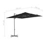 Voir la diapositive 6 : VIDAXL Parasol de jardin en porte-a-faux avec mat en acier noir