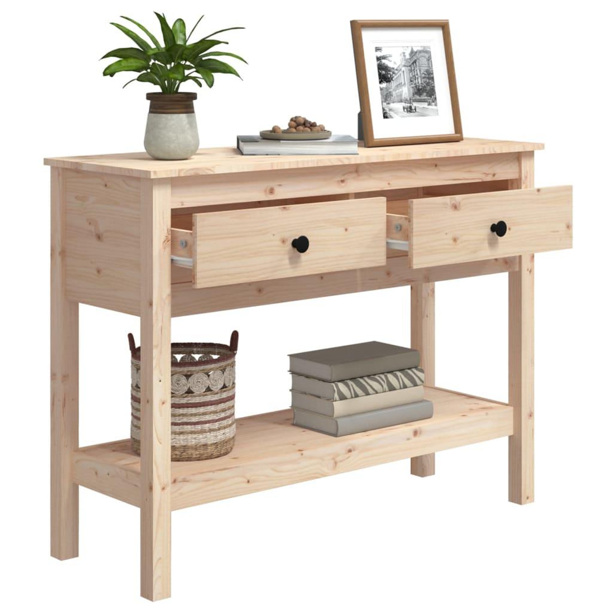 Voir la diapositive 5 : VIDAXL Table console 100x35x75 cm Bois massif de pin