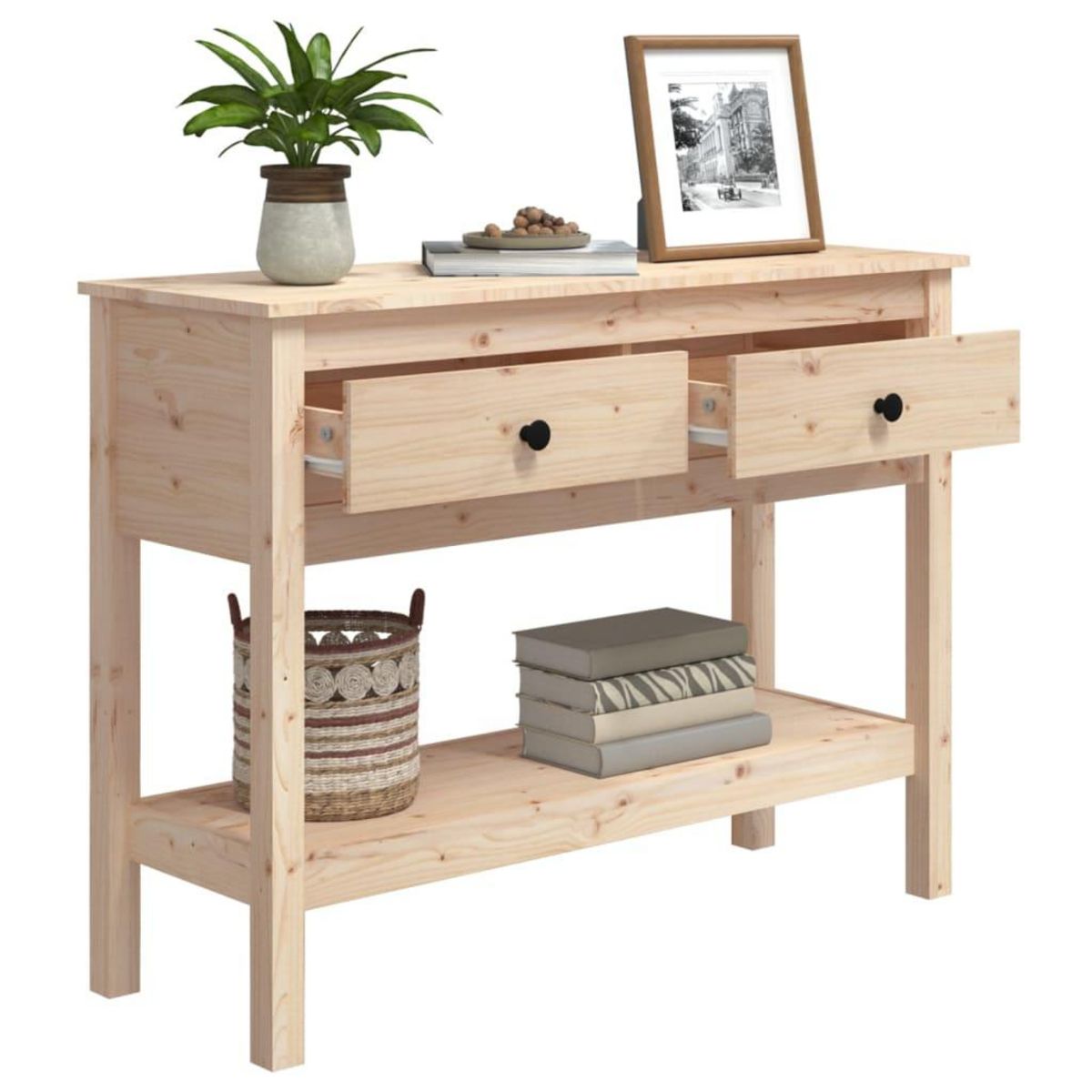 VIDAXL Table console 100x35x75 cm Bois massif de pin