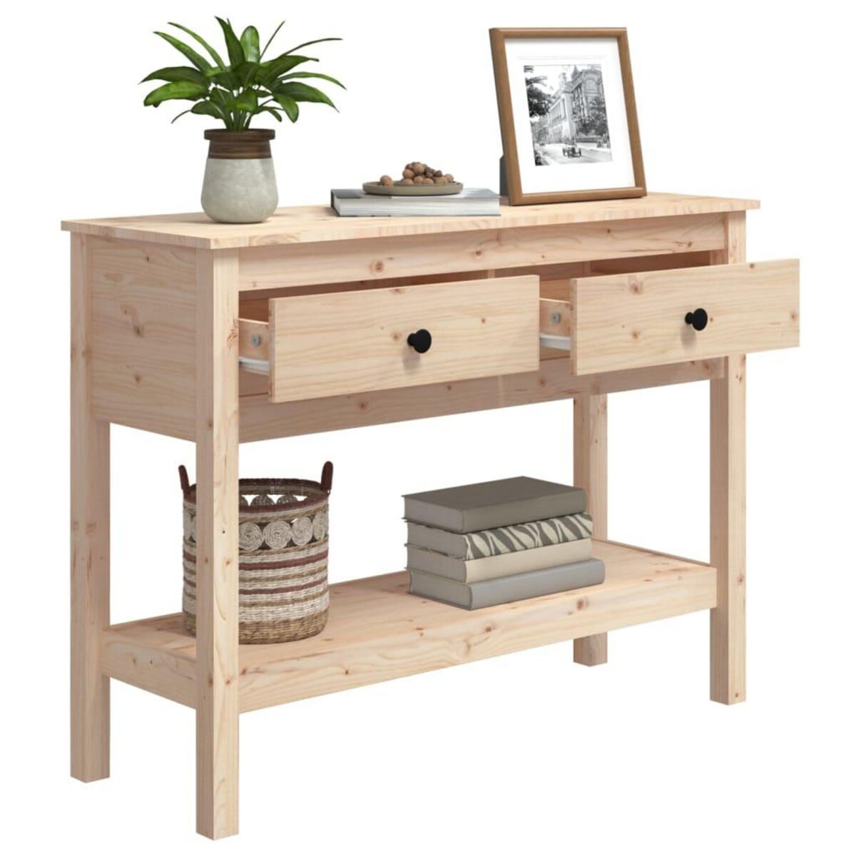 VIDAXL Table console 100x35x75 cm Bois massif de pin