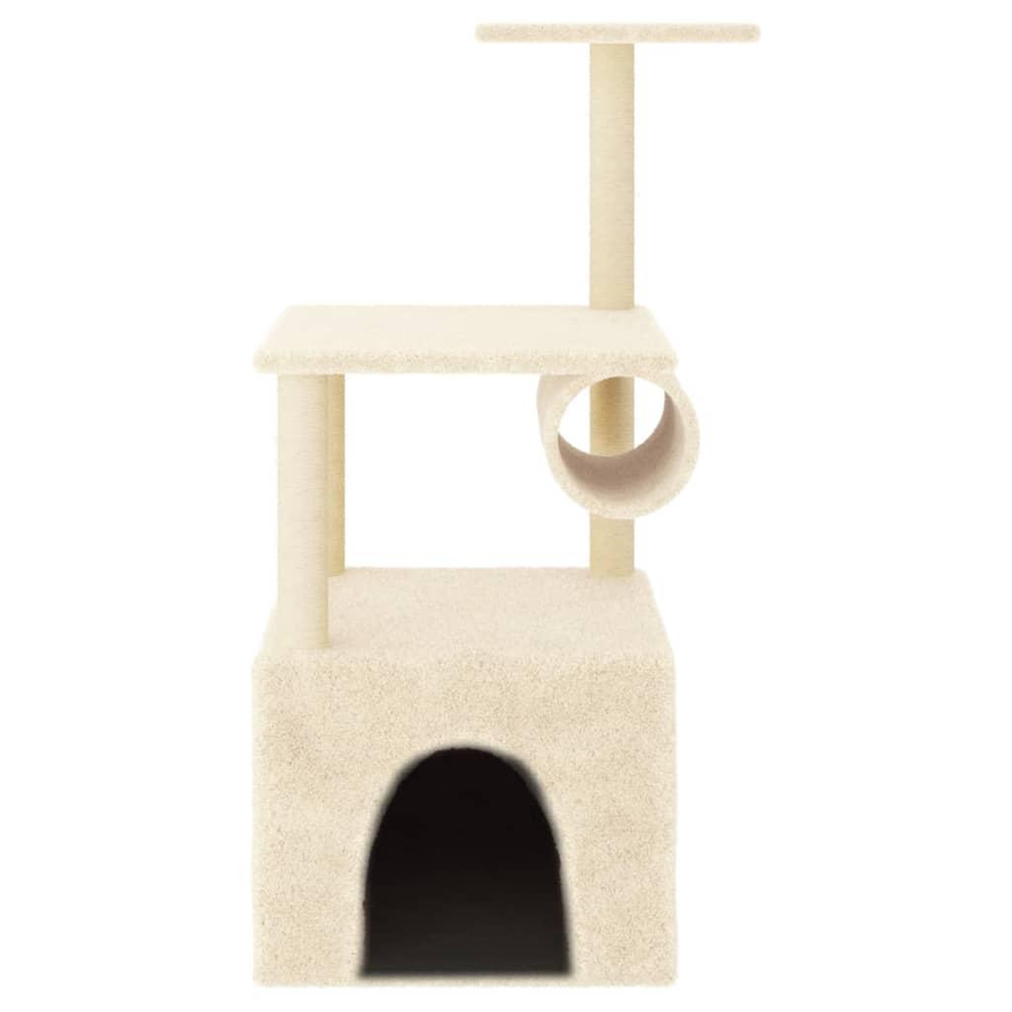 Voir la diapositive 3 : VIDAXL Arbre a chat avec griffoirs en sisal creme 109,5 cm