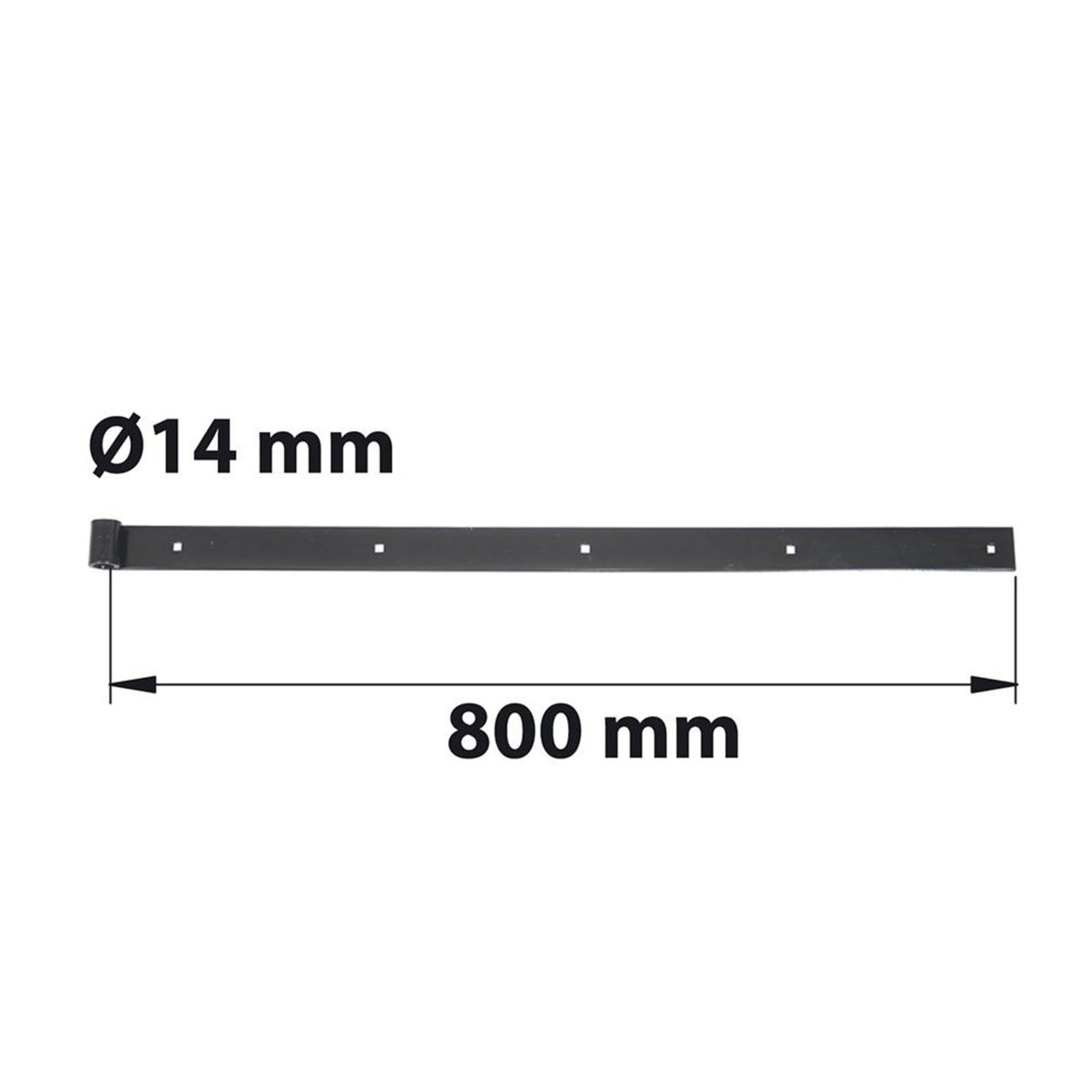CENTRALE BRICO Penture à bout carré D14 35X4 L.800mm acier noir pré-peint