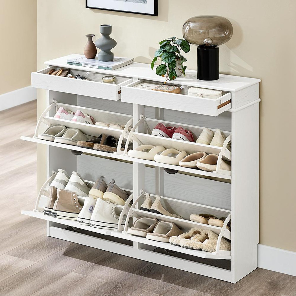 SOBUY SoBuy - Meuble À Chaussures à 4 tiroirs - Classique - FSR79