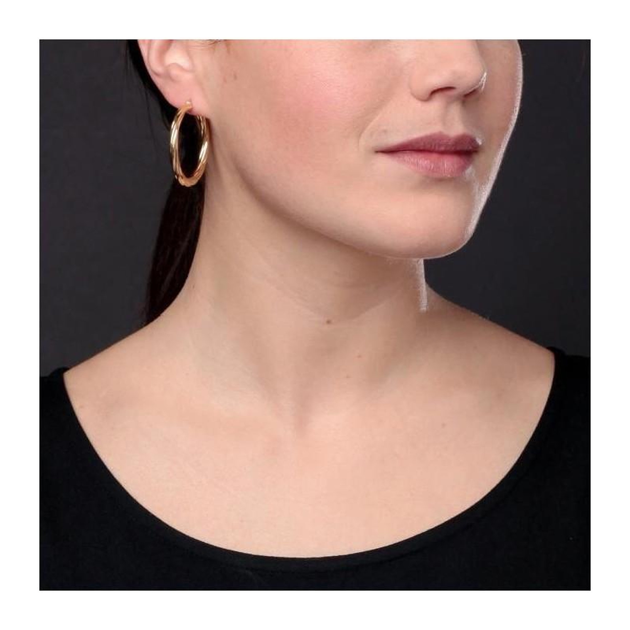 Voir la diapositive 2 : L'ATELIER D'AZUR Boucles d'Oreilles Créoles Or Jaune - Femme