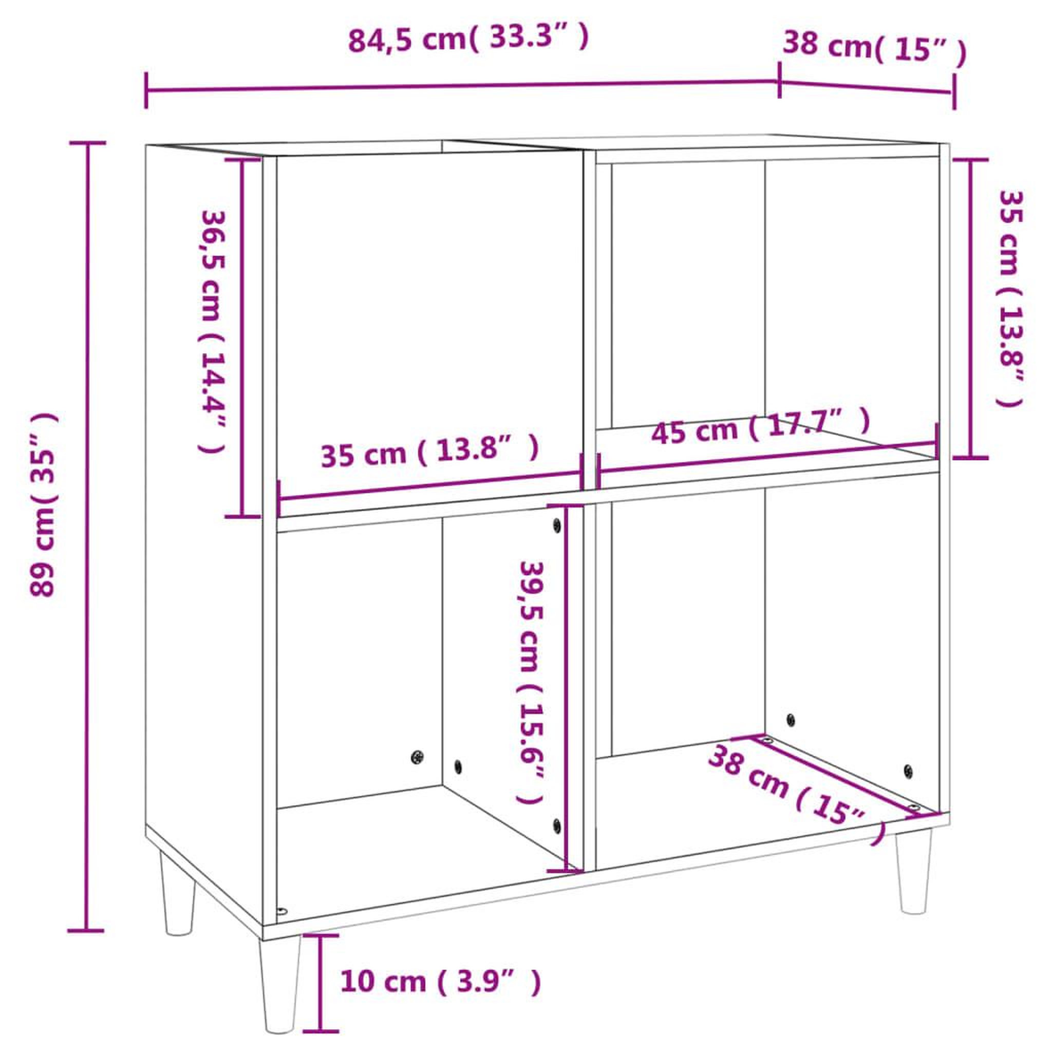 Voir la diapositive 6 : VIDAXL Armoire a disques noir 84,5x38x89 cm bois d'ingenierie