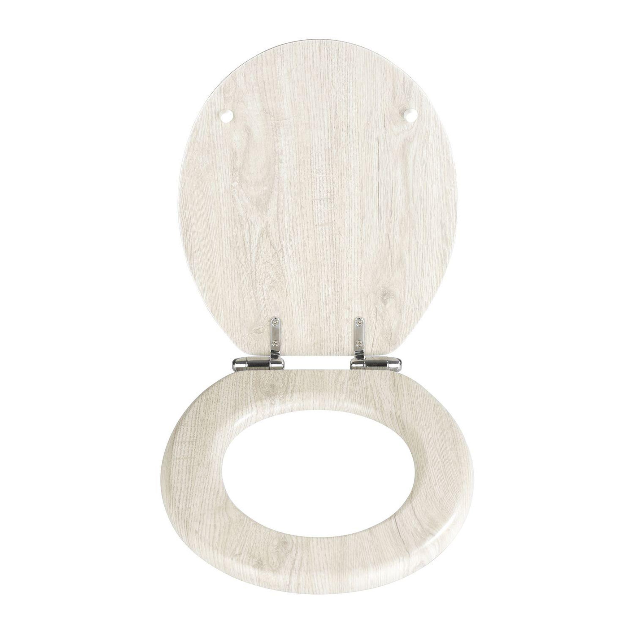 Voir la diapositive 3 : Wenko Abattant WC en MDF design bois chêne - Gris