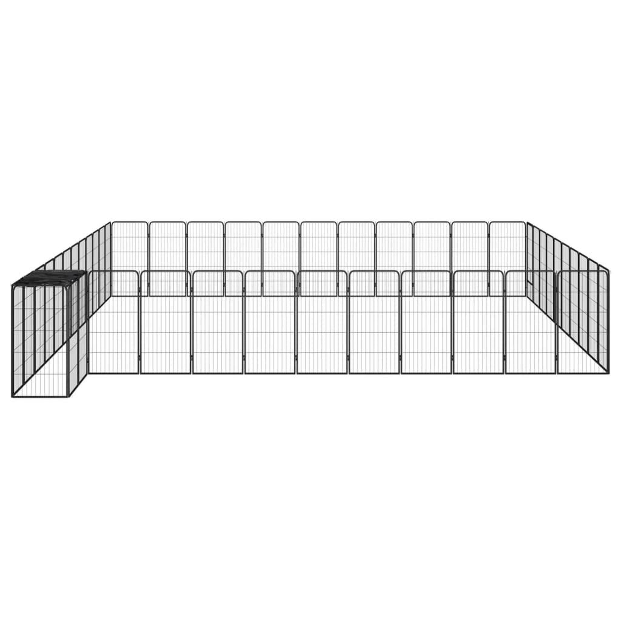 Voir la diapositive 3 : VIDAXL Parc pour chien 46panneaux Noir 50x100cm Acier enduit de poudre