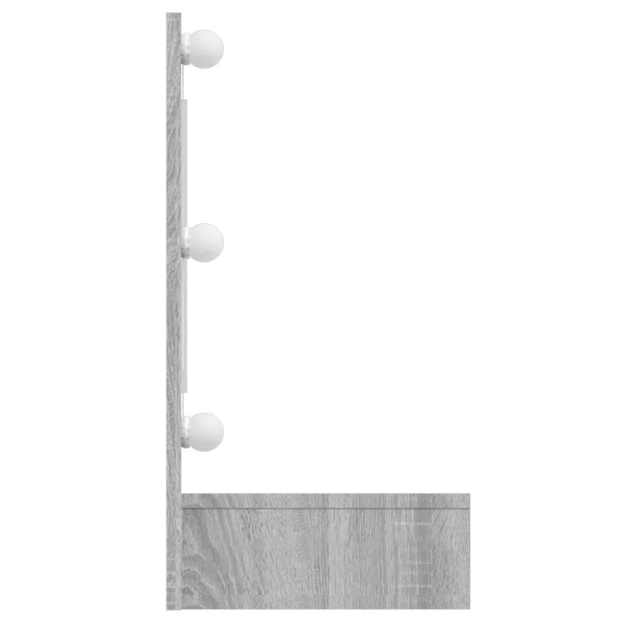 Voir la diapositive 5 : VIDAXL Armoire a miroir avec LED Sonoma gris 90x31,5x62 cm
