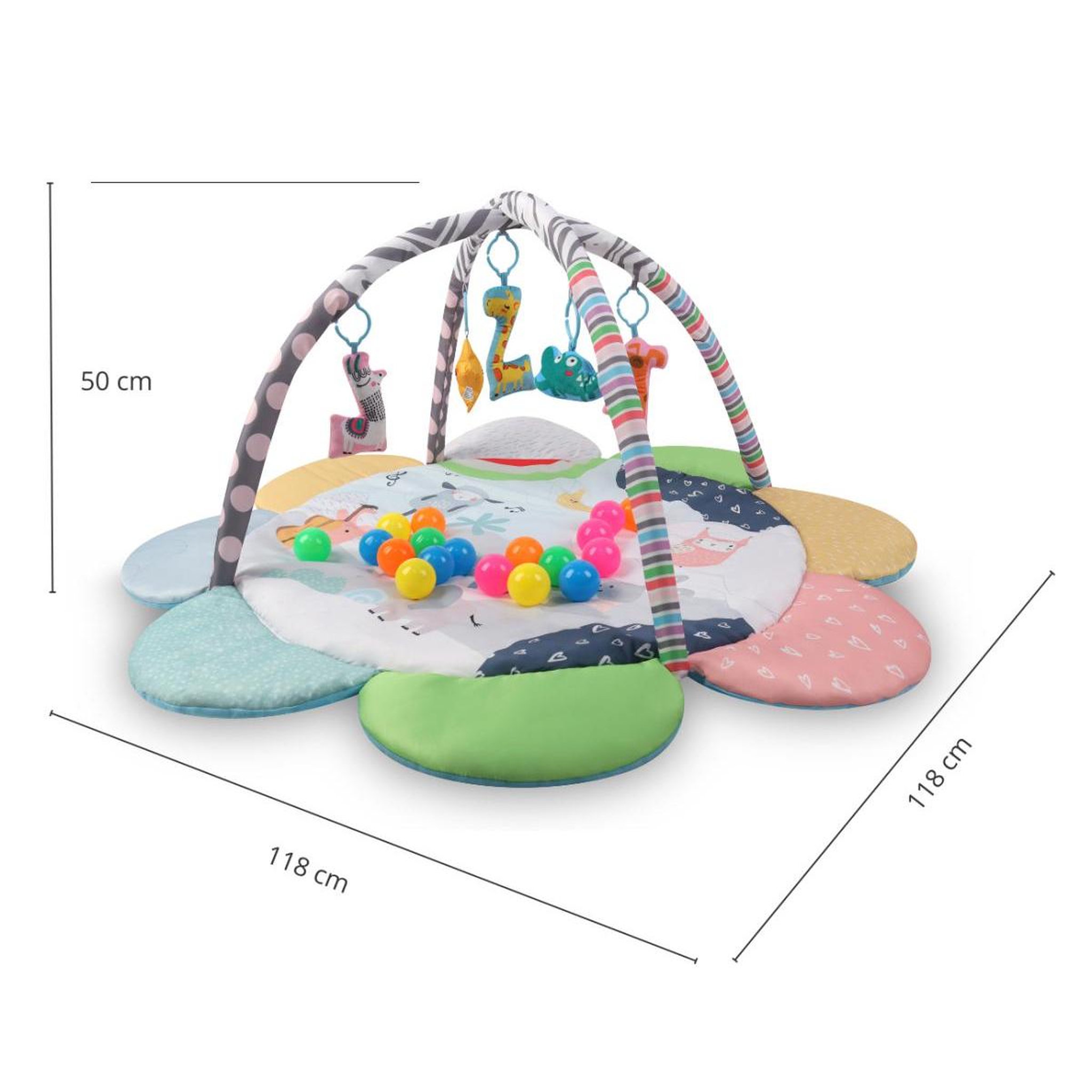 Voir la diapositive 2 : MILLY MALLY Tapis éducatif 2-en-1 TinyMini Zoo Fleur