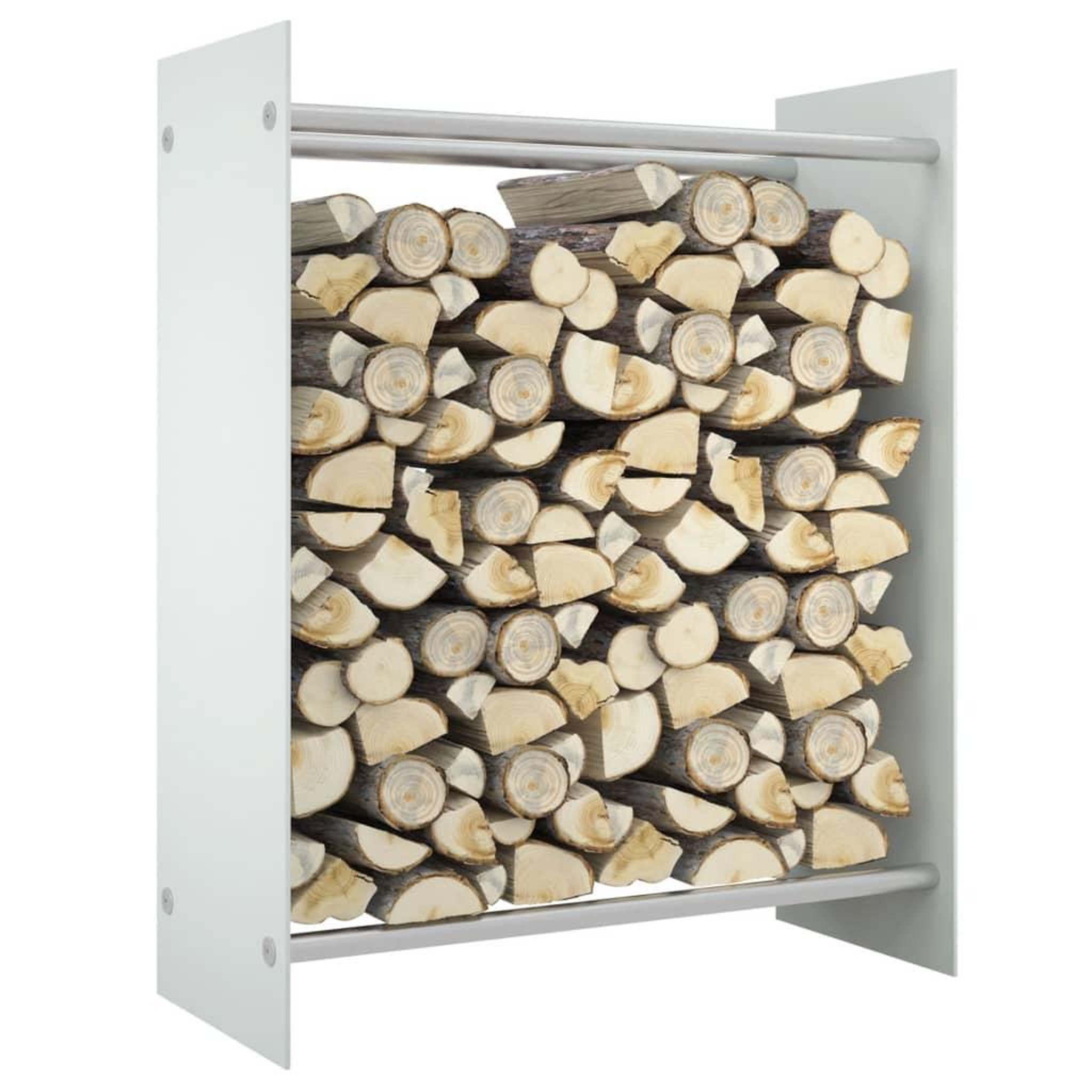 Voir la diapositive 1 : VIDAXL Portant de bois de chauffage Blanc 80x35x100 cm Verre trempe