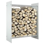 VIDAXL Portant de bois de chauffage Blanc 80x35x100 cm Verre trempe