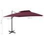 Voir la diapositive 6 : VIDAXL Parasol de jardin en porte-a-faux a double toit rouge bordeaux