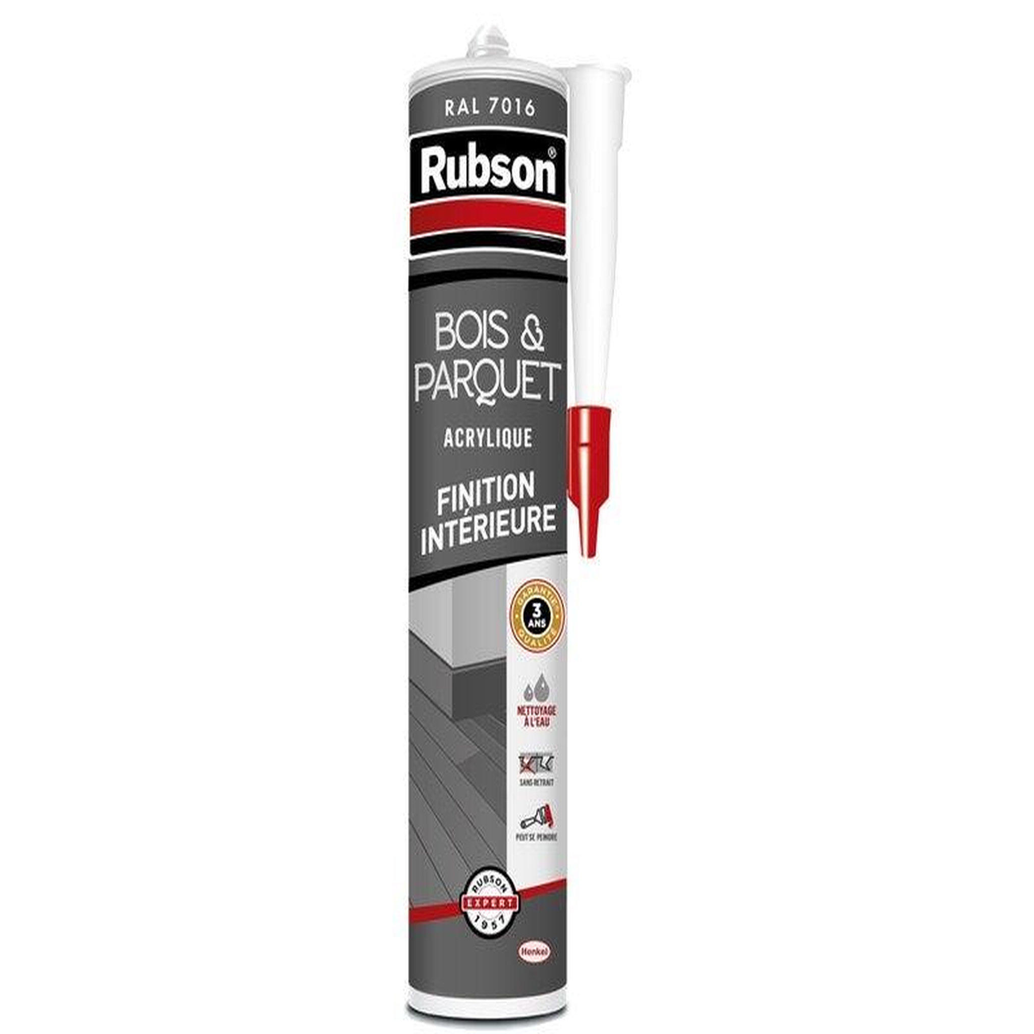 rubson Mastic bois/parquet acrylique RUBSON gris foncé cartouche 280ml