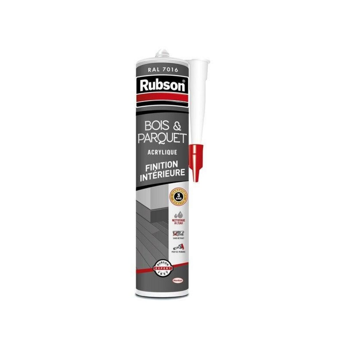 rubson Mastic bois/parquet acrylique RUBSON gris foncé cartouche 280ml