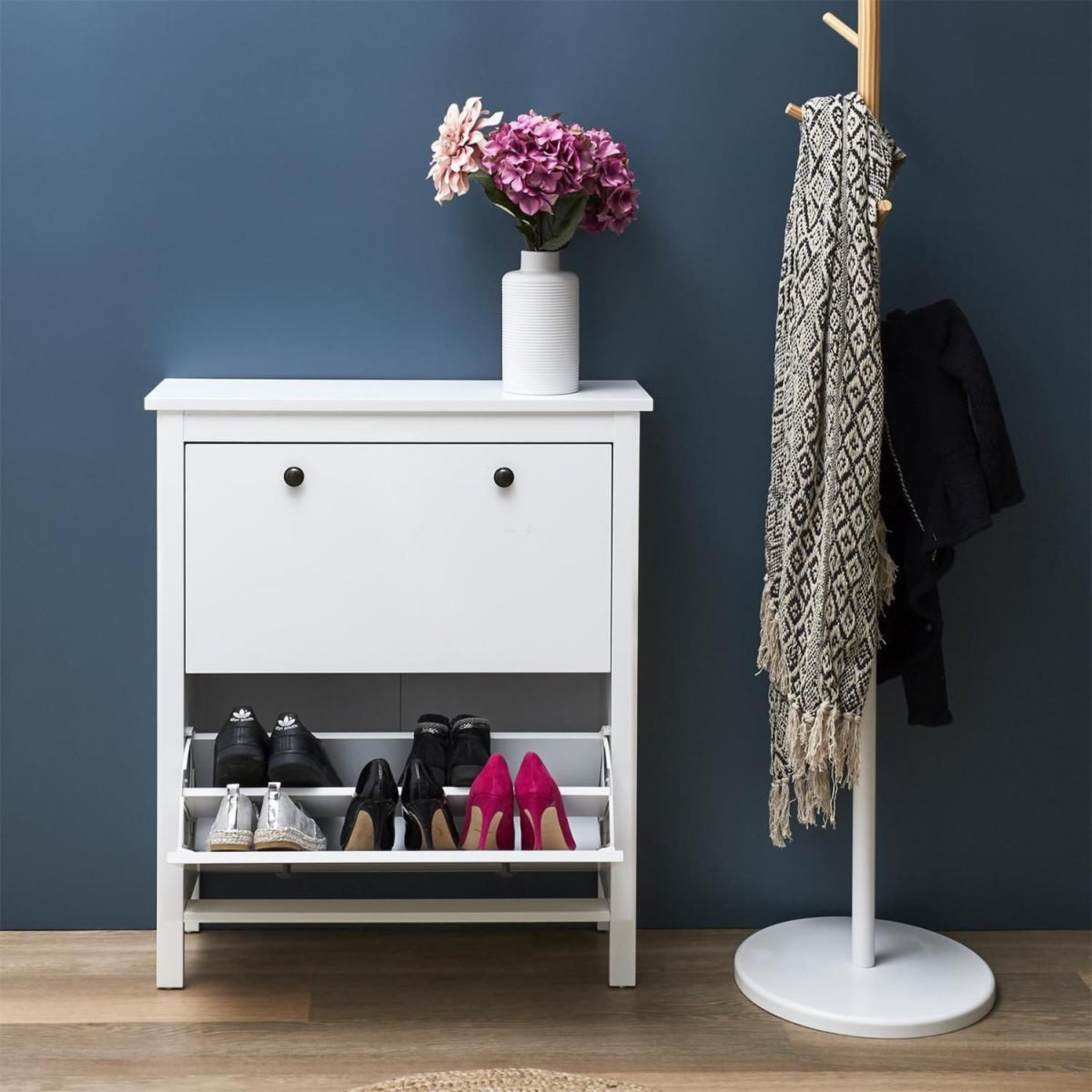 Voir la diapositive 5 : The Home Deco Factory Meuble à chaussures  elisabeth  92cm blanc