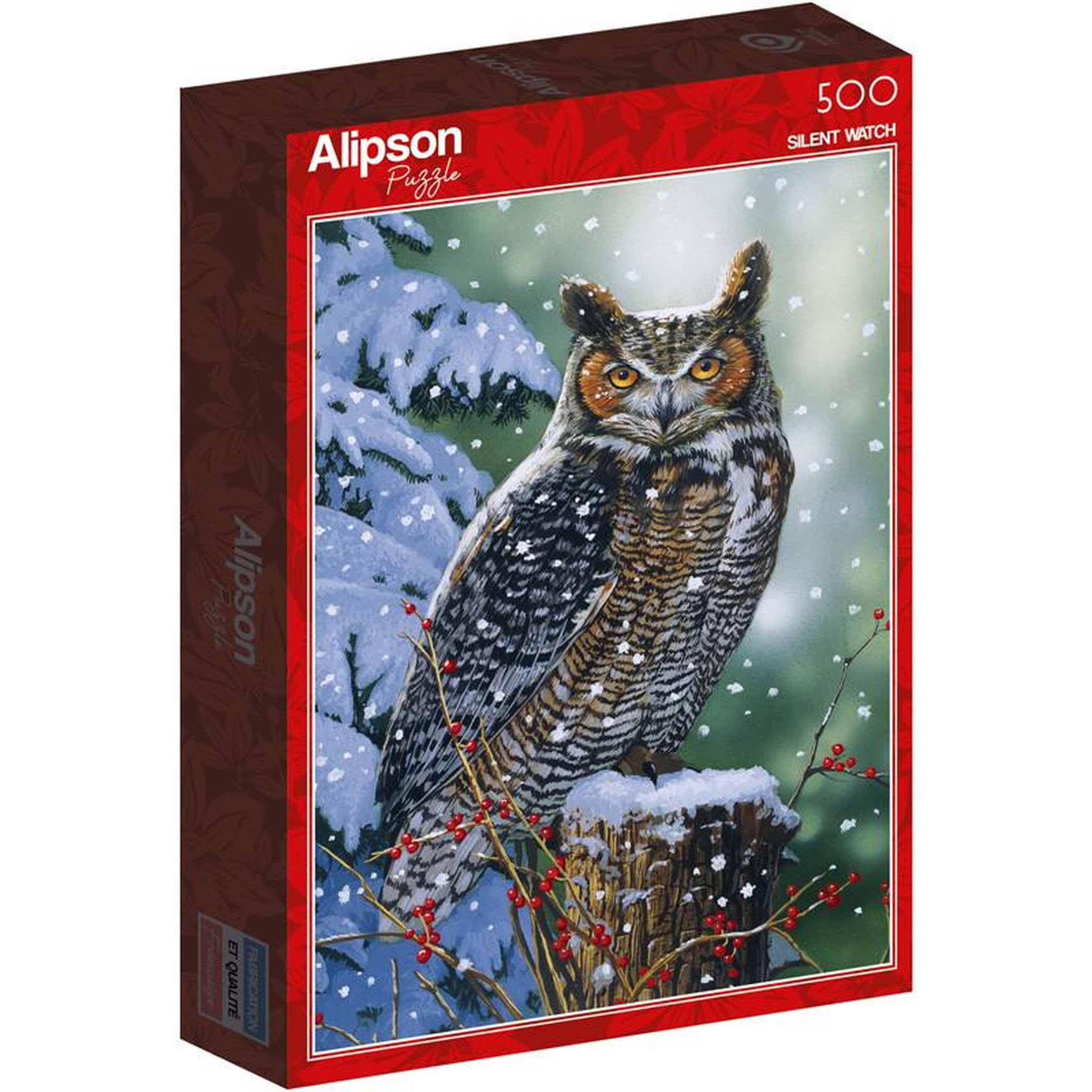 ALIZE Puzzle 500 pièces Hibou en hiver – Paysage hivernal – Adulte – Alizé