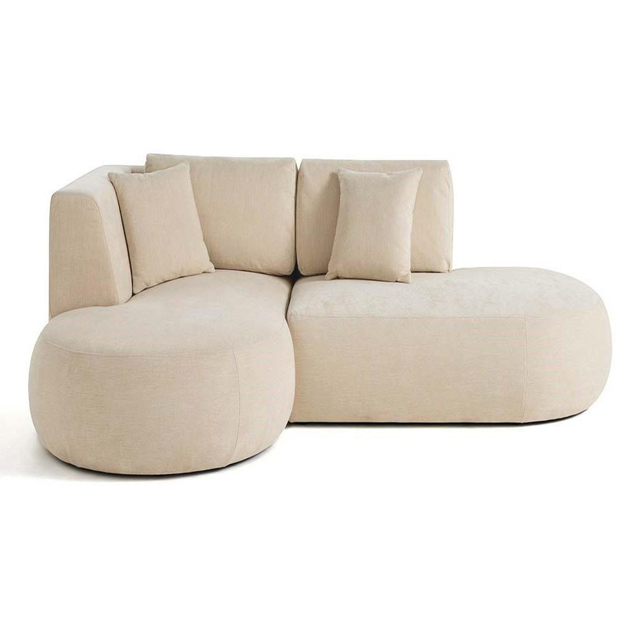 Voir la diapositive 1 : LISA DESIGN Santorini - canapé modulable d'angle gauche - 4 places - en tissu texturé