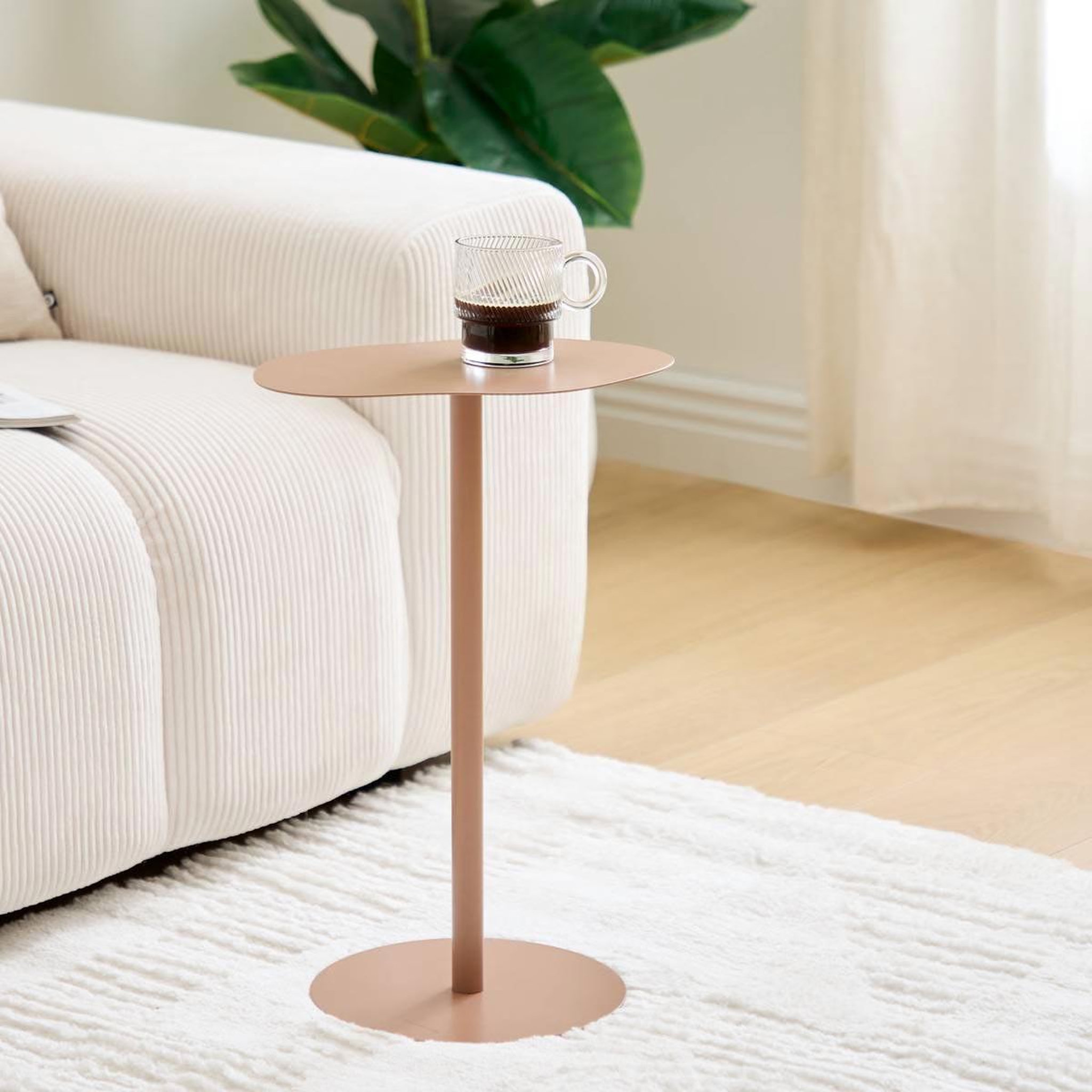 Voir la diapositive 3 : ATMOSPHERA Table d'appoint en métal  sora  50cm terracotta