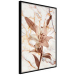 Paris Prix Affiche Murale Encadrée  Lily on Marble Background. Coloris disponibles : Jaune, Noir
