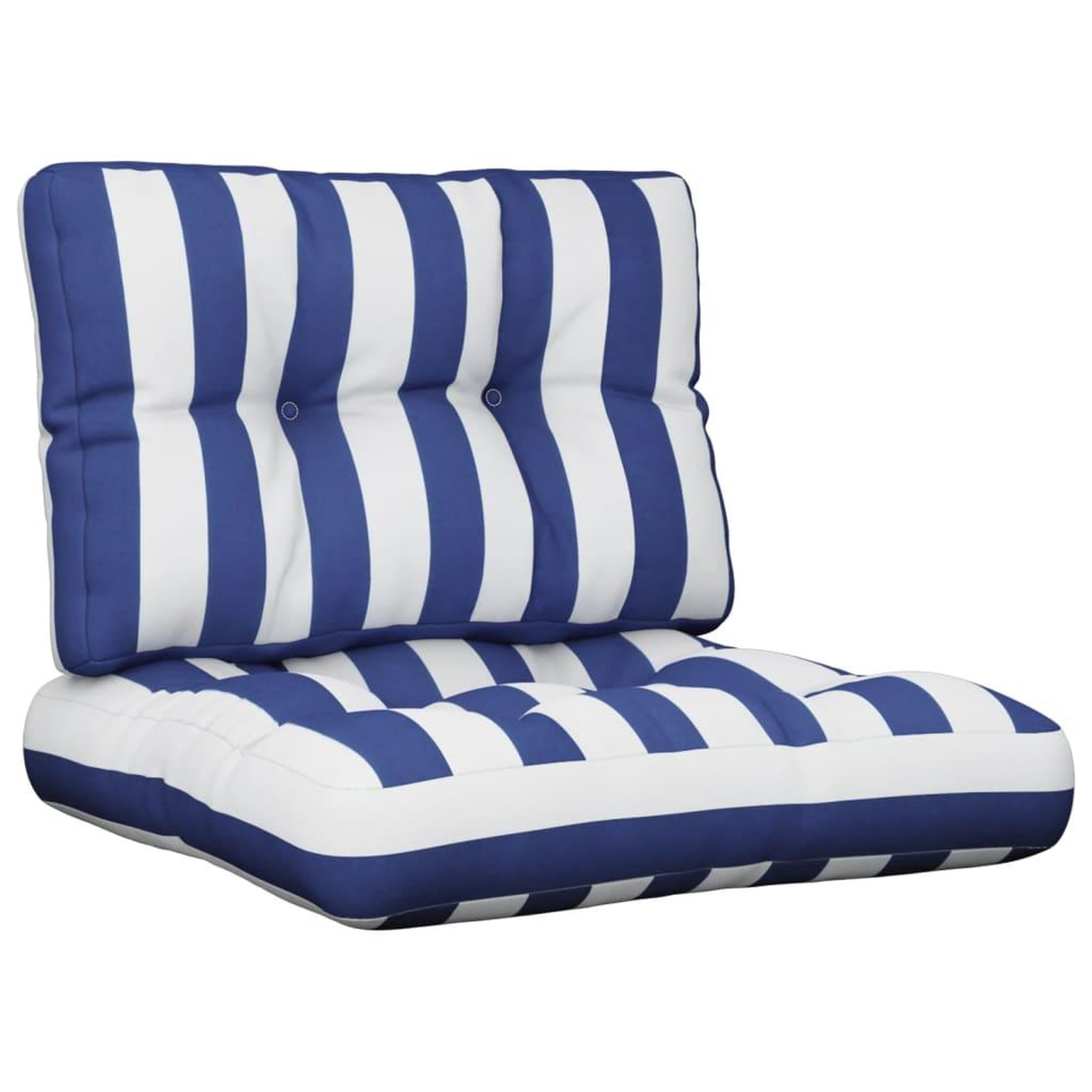 Voir la diapositive 1 : VIDAXL Coussins de palette lot de 2 rayures bleues/blanches tissu