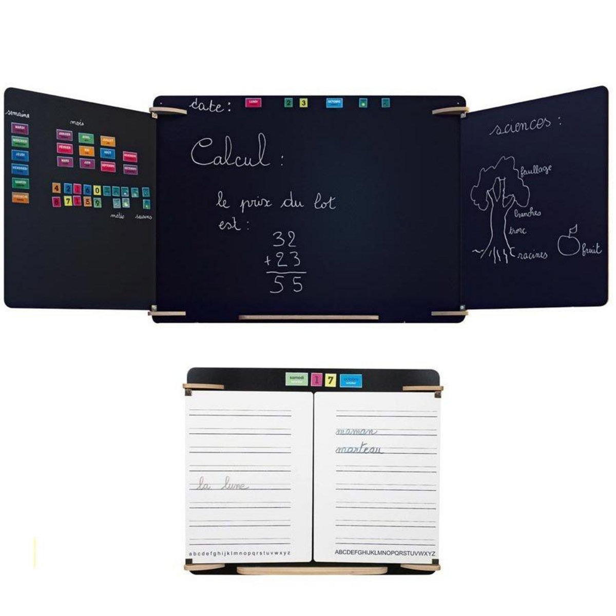 JB-Bois Tableau Triptyque : Le vrai tableau d'école