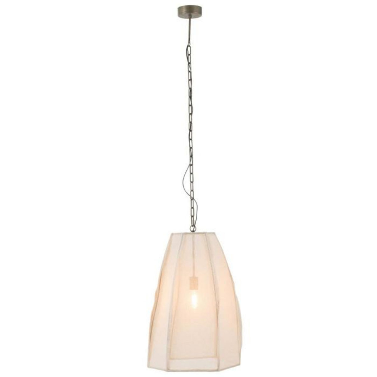 Paris Prix Lampe Suspension en Lin  Poire  173cm Blanc