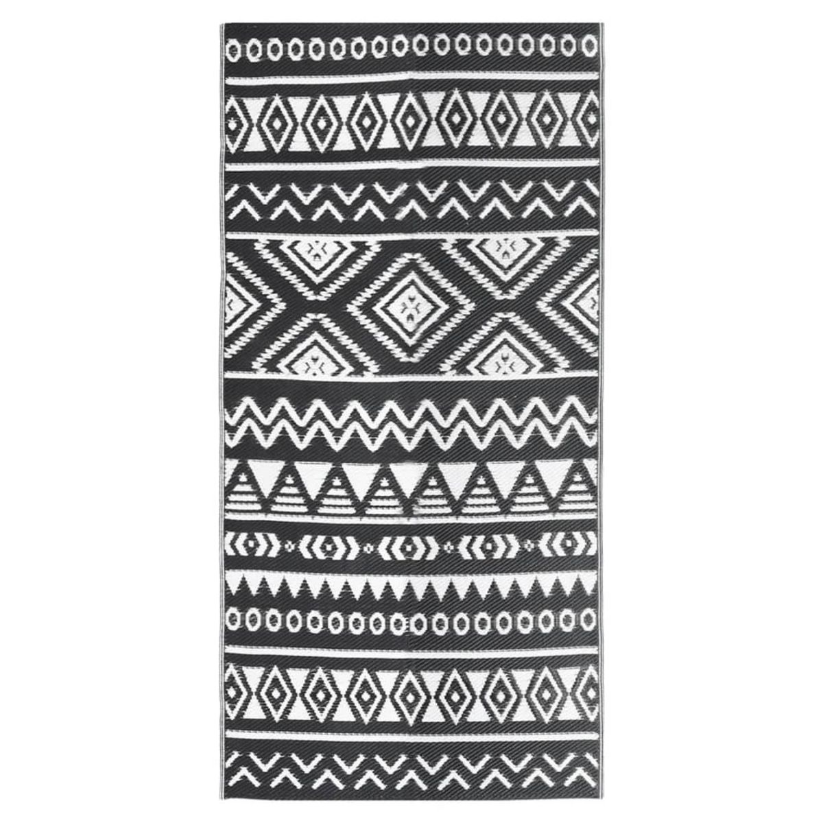 VIDAXL Tapis d'exterieur Noir 80x150 cm PP