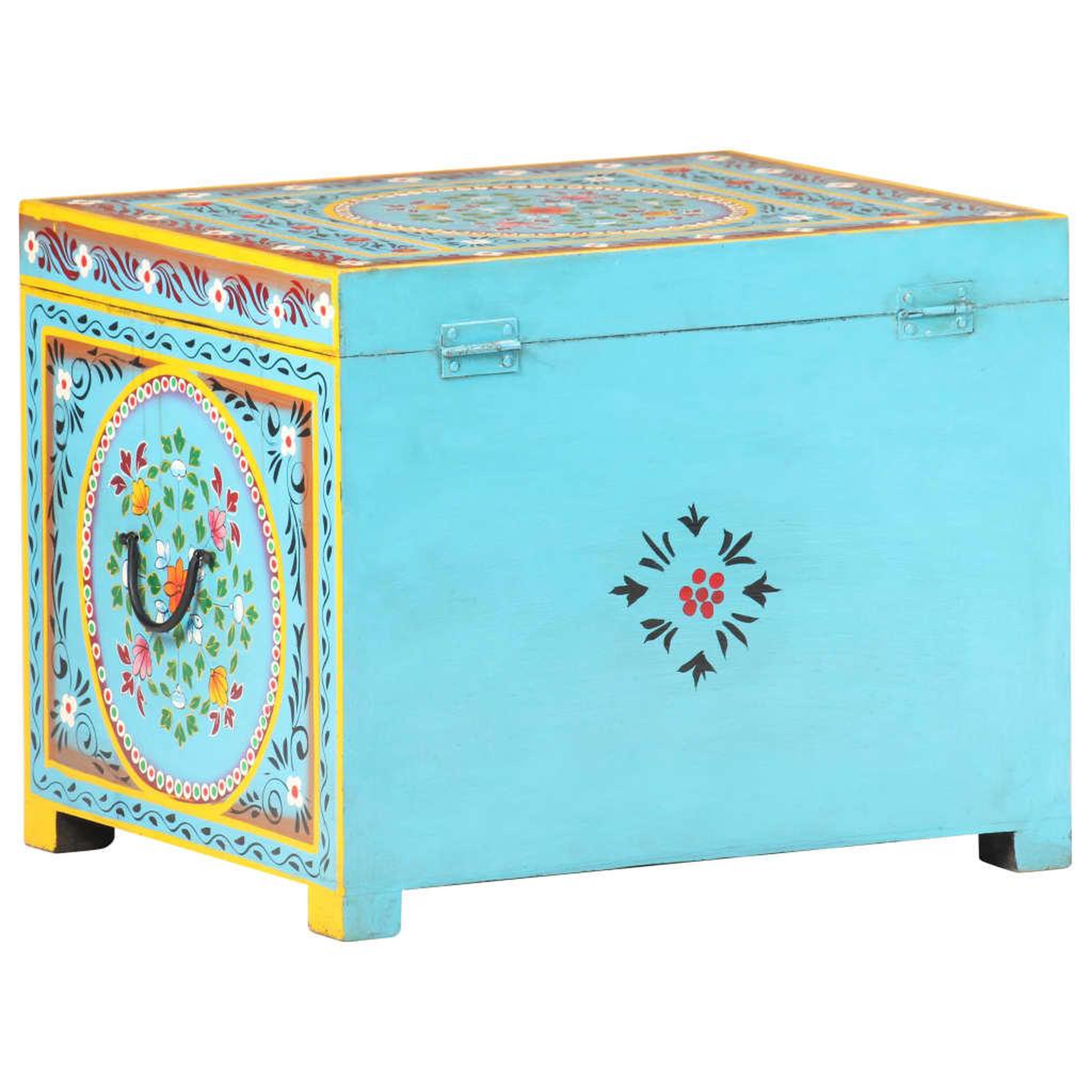 Voir la diapositive 5 : VIDAXL Boîte rangement peinte a main 50x40x40 cm bois manguier massif