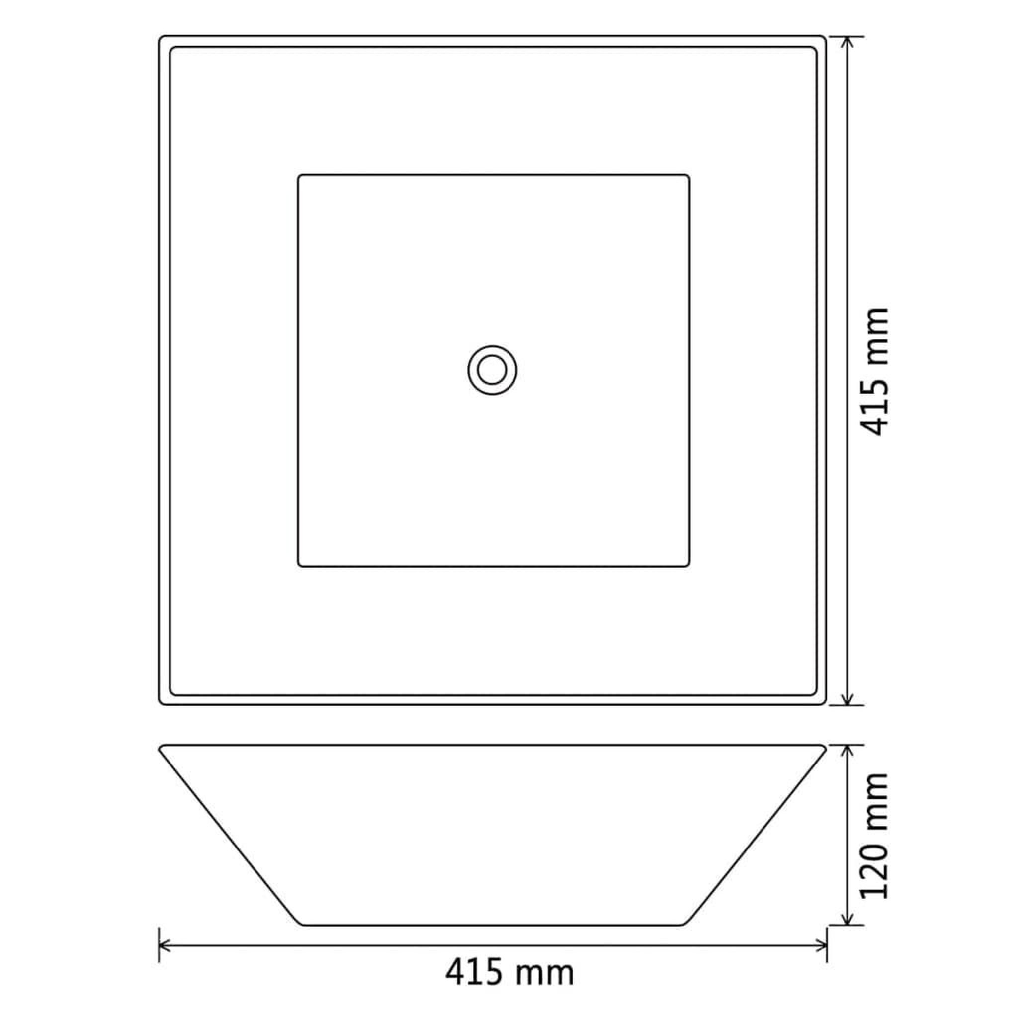 Voir la diapositive 6 : VIDAXL Lavabo Ceramique carre Noir 41,5 x 41,5 x 12 cm