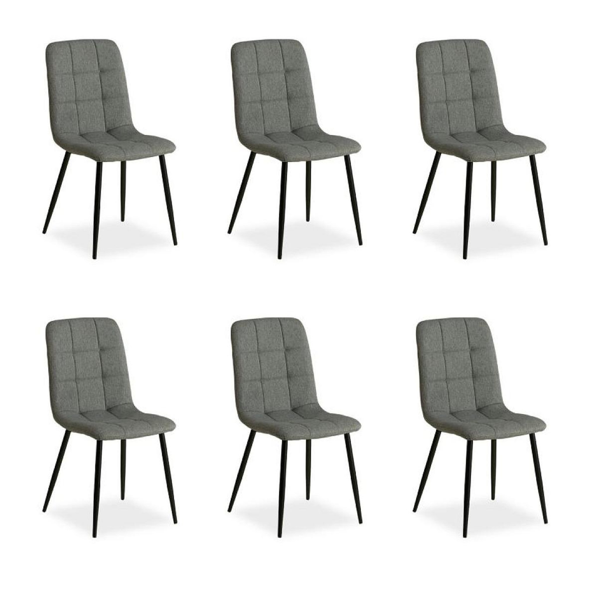 HomeStyle4U Chaise de salle à manger lot 6 chaises grises