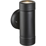 GLOBO Applique spot d'extérieur ronde en plastique - H. 16 cm - Noir