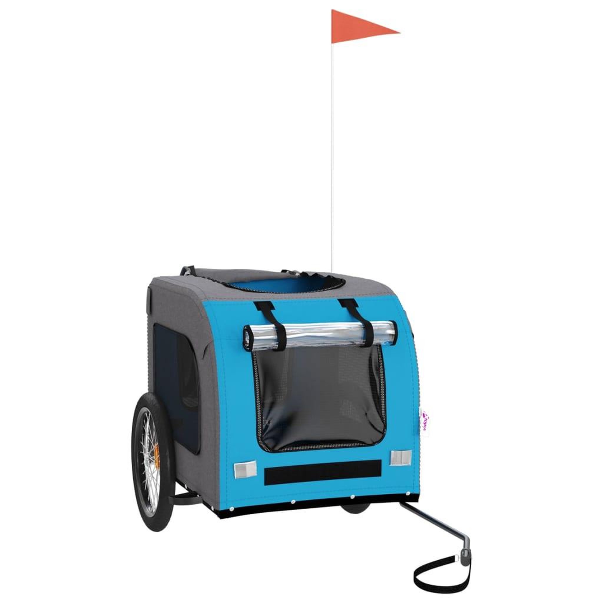 Voir la diapositive 3 : VIDAXL Remorque de velo pour animaux de compagnie bleu et gris