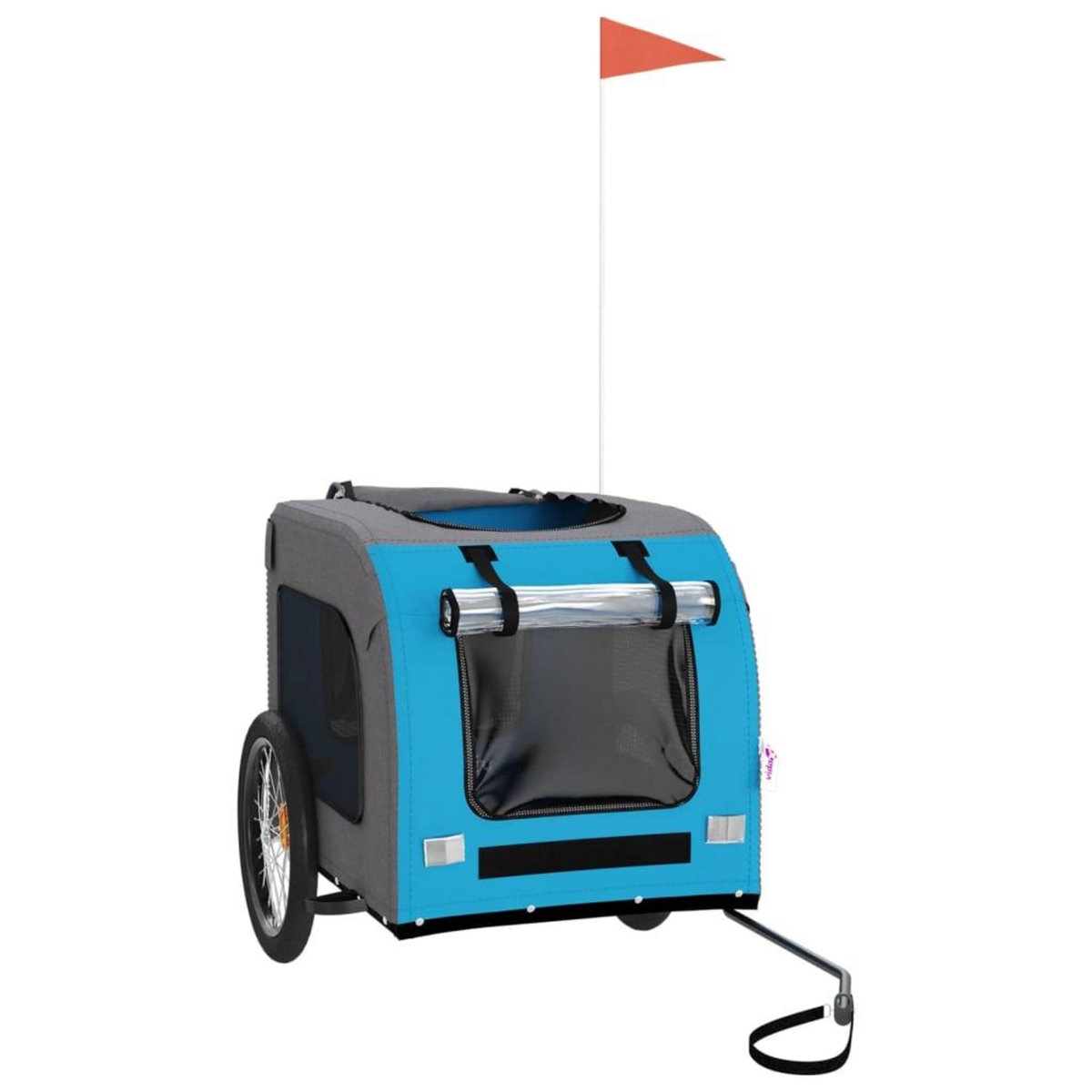 VIDAXL Remorque de velo pour animaux de compagnie bleu et gris